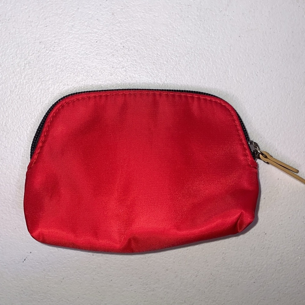 VICTORIA'S SECRET MAKEUP BAG VS Mini Makeup Bag Purse size Makeup Bag 👛Red Gold - Picture 5 of 11